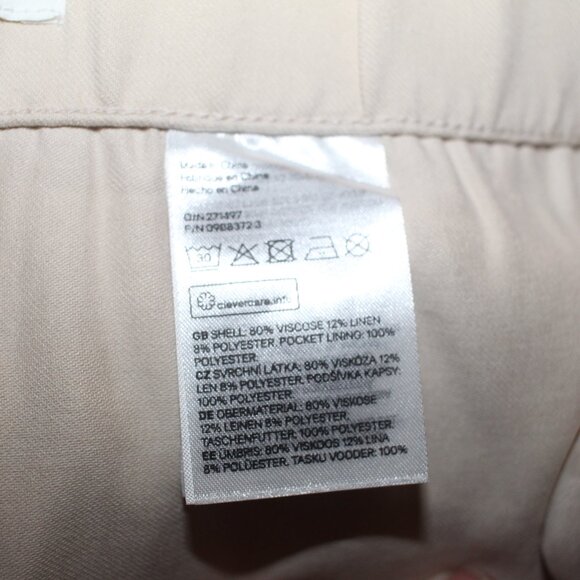 H&M Beige Trousers with Slits at Hem Recycled Polyester US Size 10 NWT - Picture 6 of 8